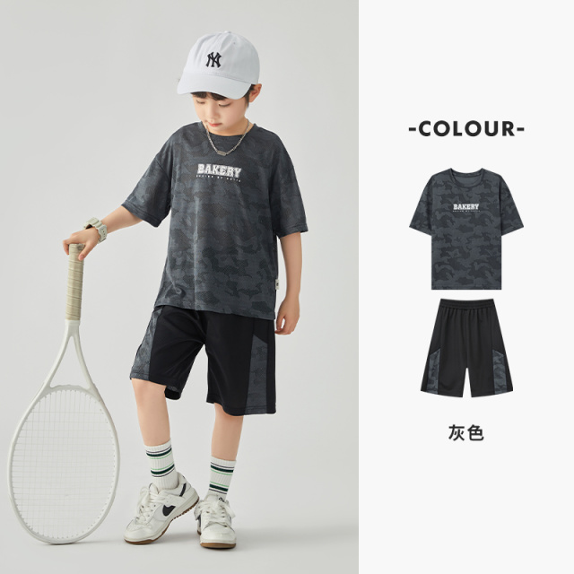 13310093.多多家男童运动套装2026夏装新款儿童迷彩撞色速干轻薄短袖短裤潮