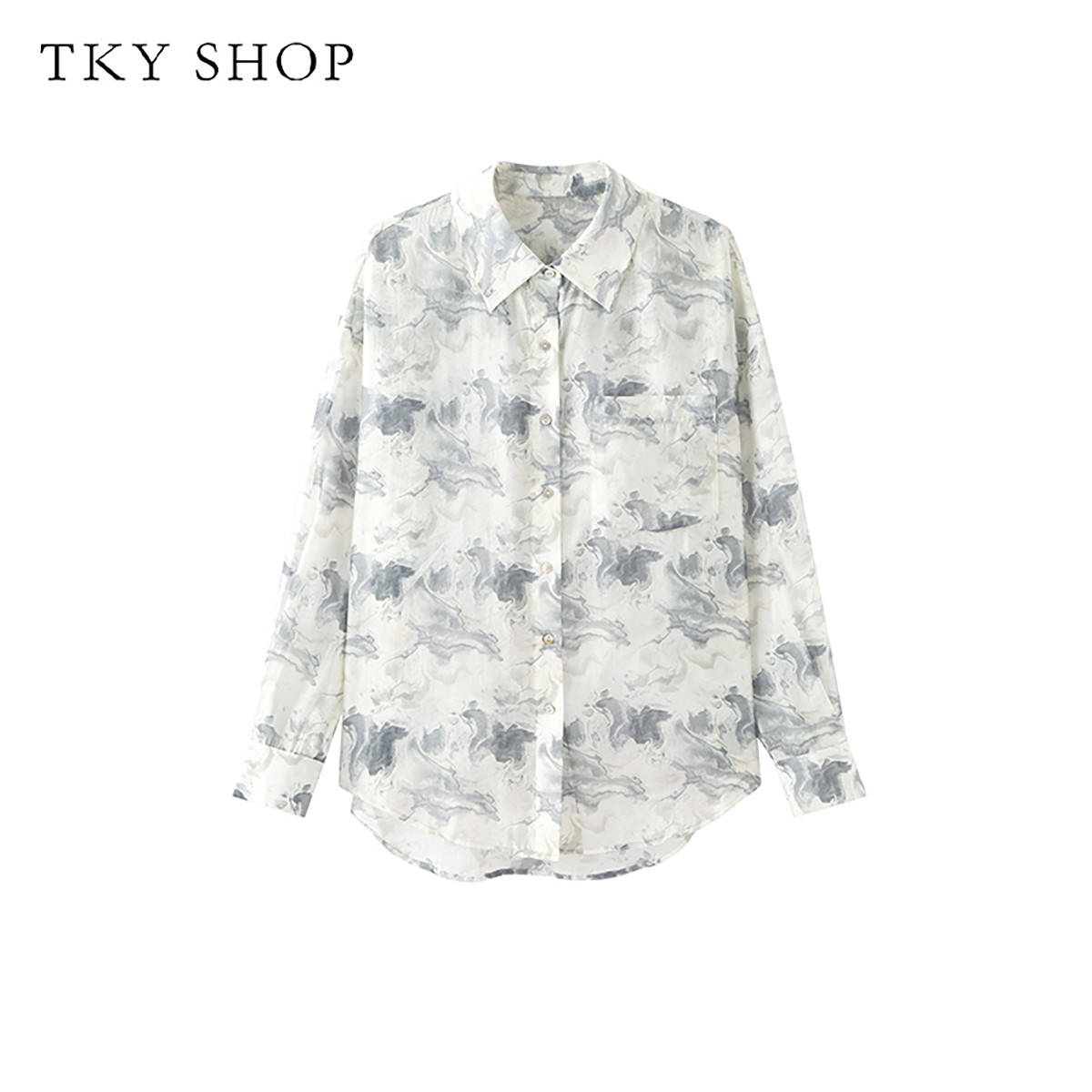 10497398.TKYSHOP印花长袖衬衫2024年夏款