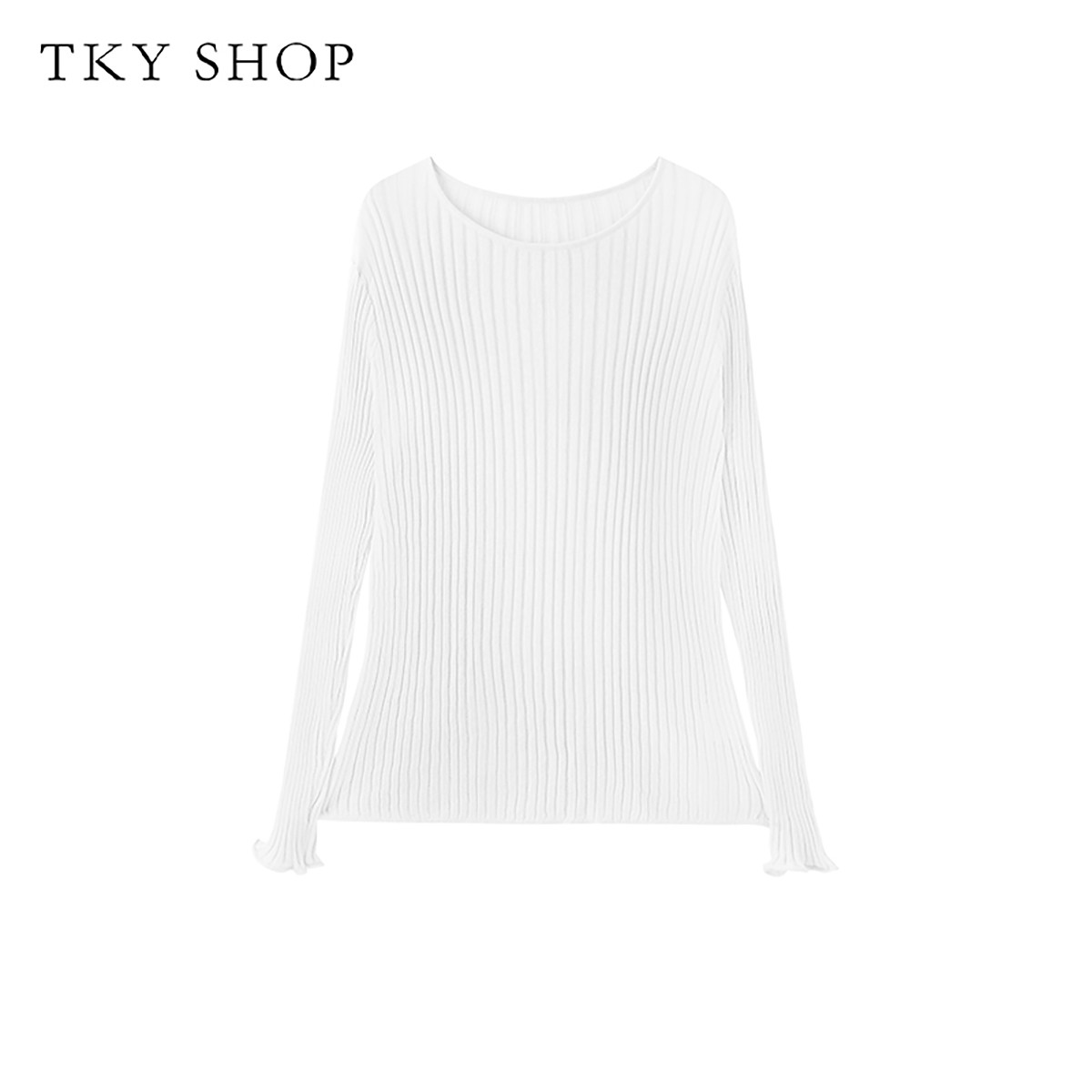 10497102.TKYSHOP双色修身长袖线套衫夏款