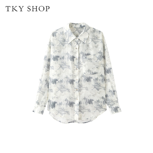 10497398.TKYSHOP印花长袖衬衫2024年夏款