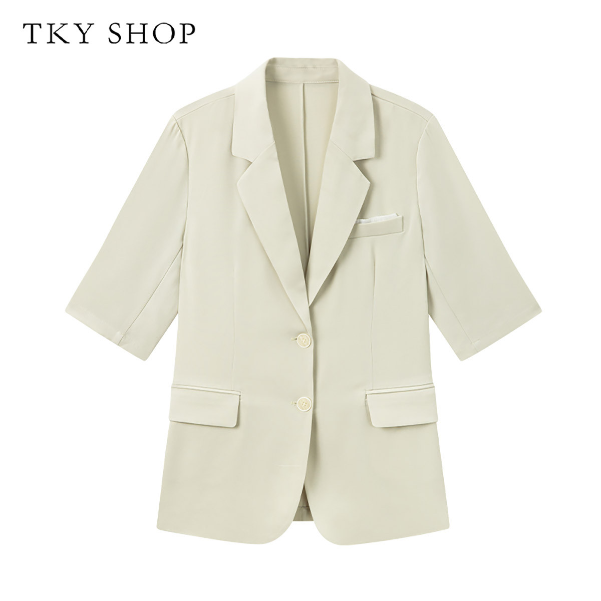 10496622.TKYSHOP单排扣便西外套2024年夏季款