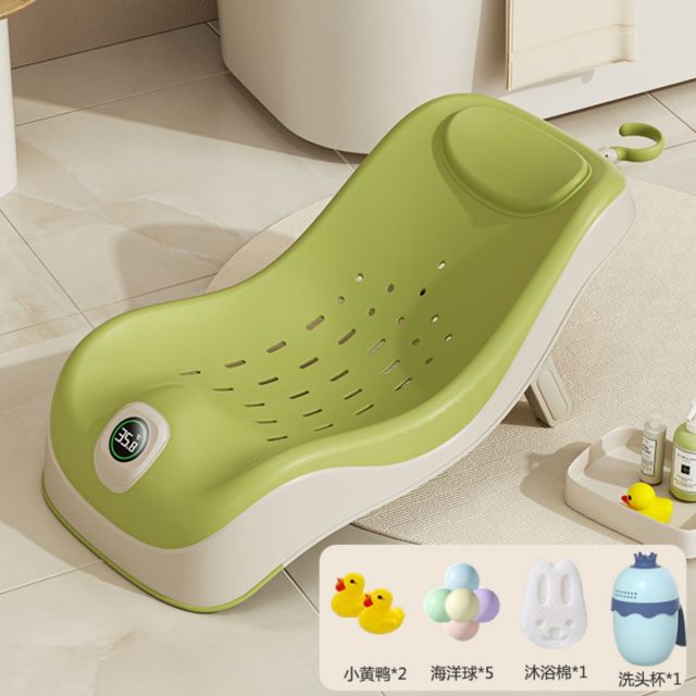 12848464.娜拉宝贝婴儿洗澡躺椅宝宝洗澡浴架新生儿浴盆坐托浴网浴床感温可坐躺神器