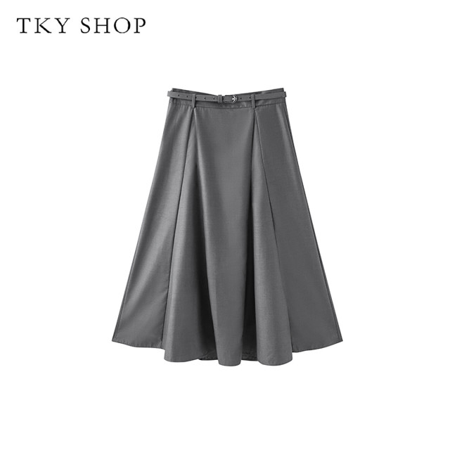 10497047.【精致半裙】简约百搭A字中长裙女春夏款通勤格雷西半身裙