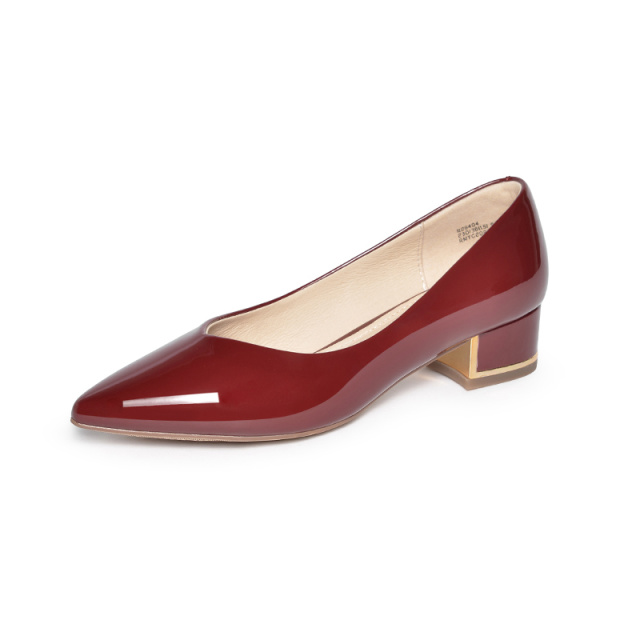 10505951.REEMOOR睿慕2024春夏新款尖头粗跟单鞋职业通勤软底气质小跟鞋女
