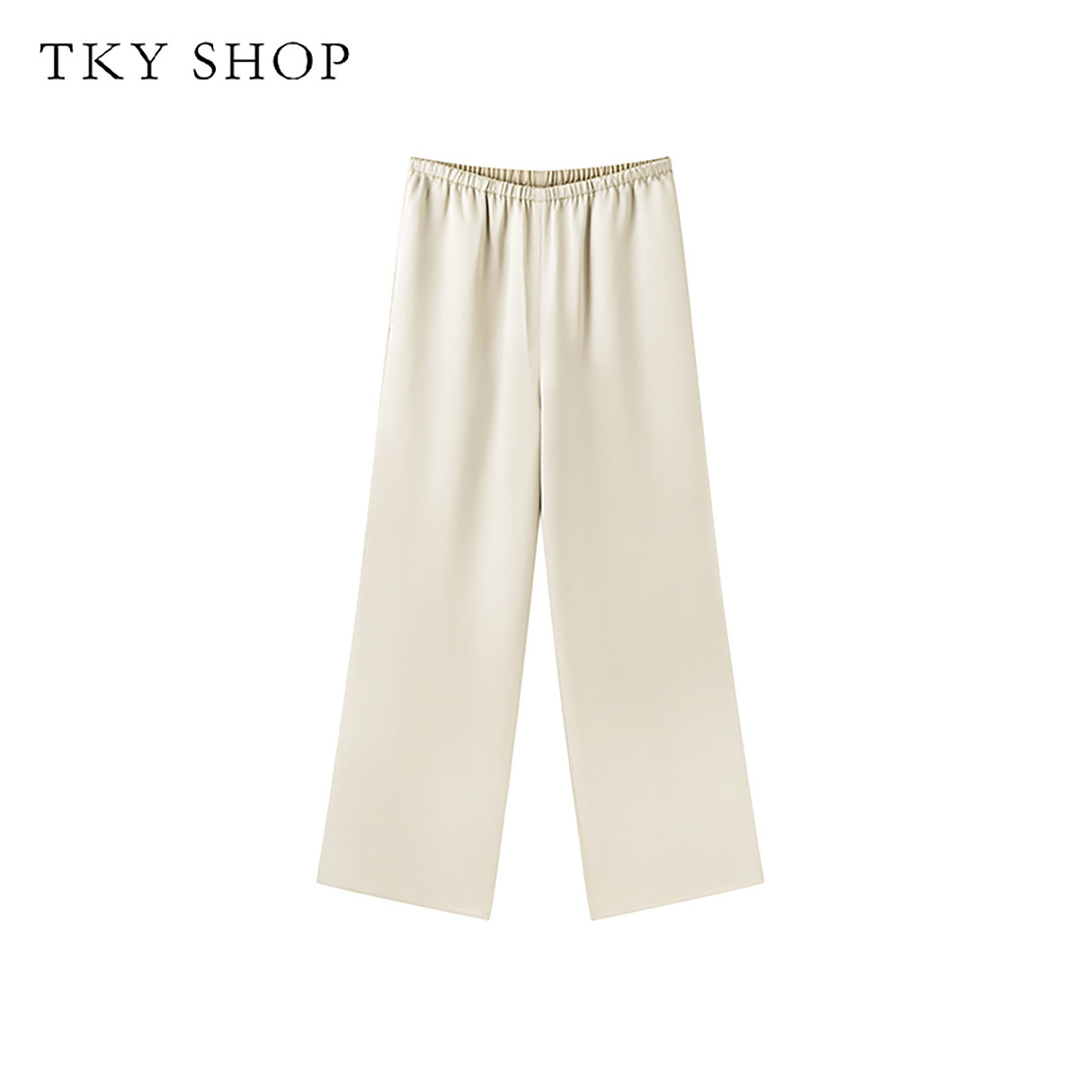 10533175.TKYSHOP松紧腰口垂感阔腿长裤2024年夏季款