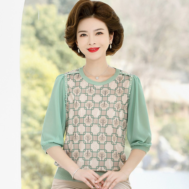 12640472.秋米罗妈妈装夏季印花薄款T恤
