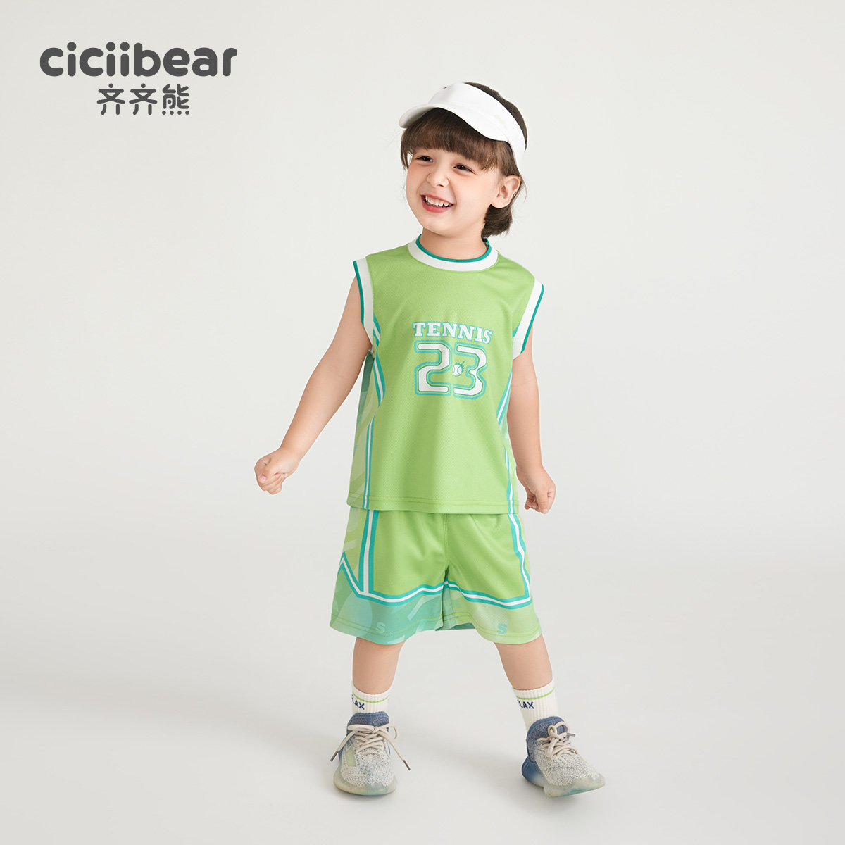 12024548.[户外速干]齐齐熊男童背心套装夏装儿童运动篮球服男宝宝夏季新款