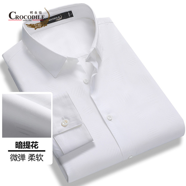 10582755.【线下专柜】春季新品微弹暗提花几何图案柔软舒适长袖衬衣衬衫男