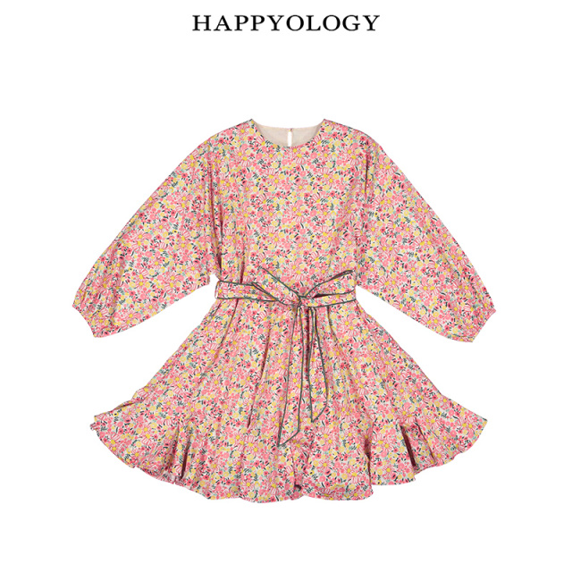 11847642.happyology英国亲子连衣裙有机棉碎花英伦裙子长袖连身裙