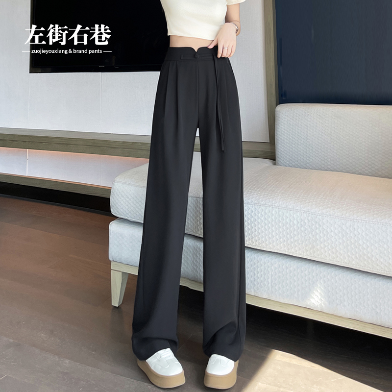 13000048.【左街右巷】新中式高腰垂感宽松休闲阔腿裤