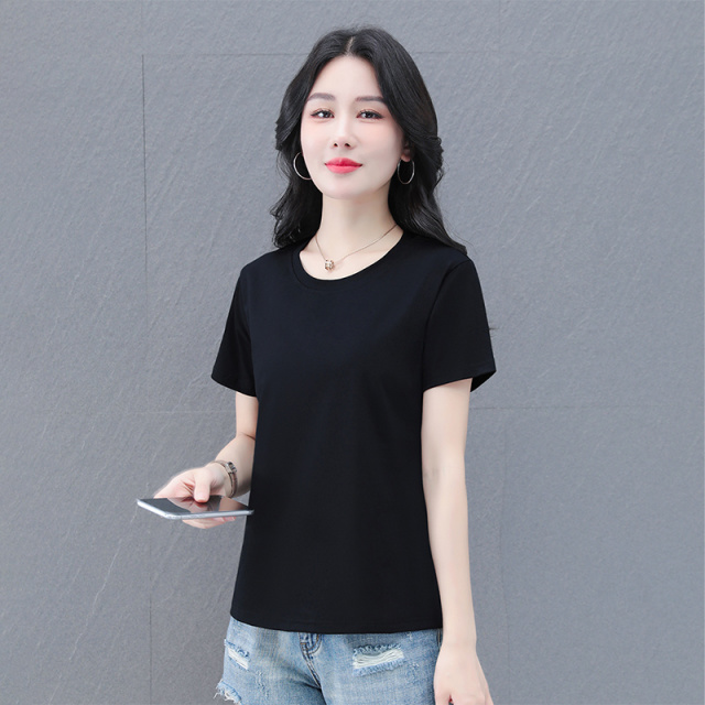 10714371.衣仕梵夏季新款短袖T恤女士棉圆领时髦减龄百搭上衣【衣仕梵一口价39.9】