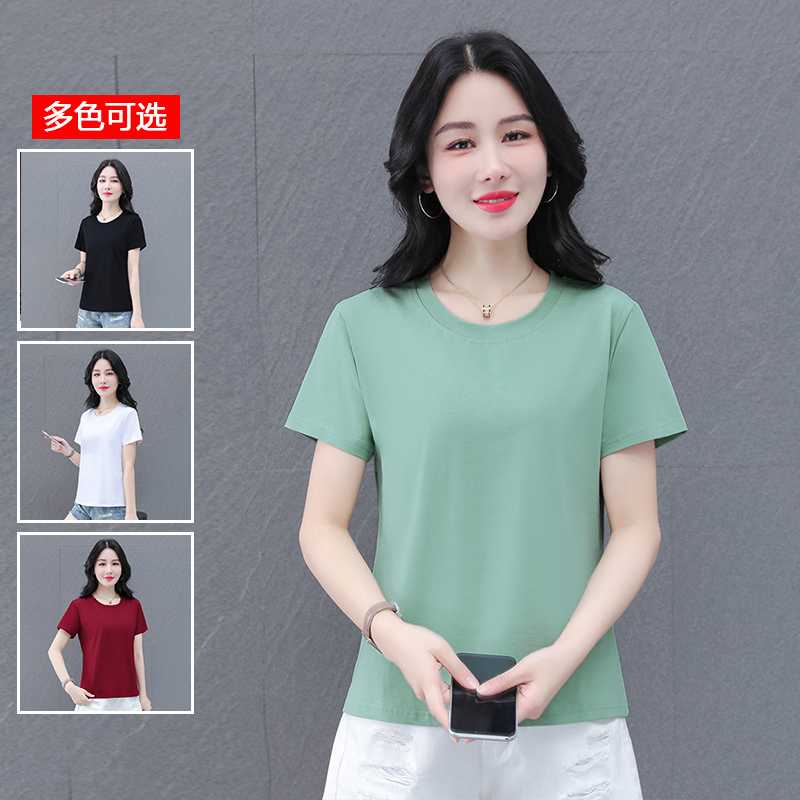 10714371.衣仕梵夏季新款短袖T恤女士棉圆领时髦减龄百搭上衣【衣仕梵一口价39.9】