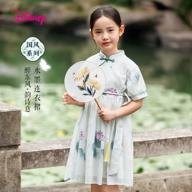 12075818.迪士尼汉服连衣裙（水墨花卉）