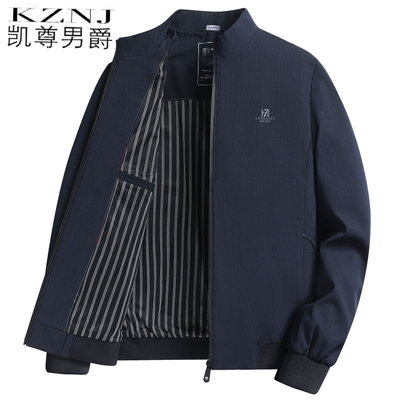 10722118.中年男士商务休闲夹克2024新款爸爸装中老年春秋装立领外套上衣