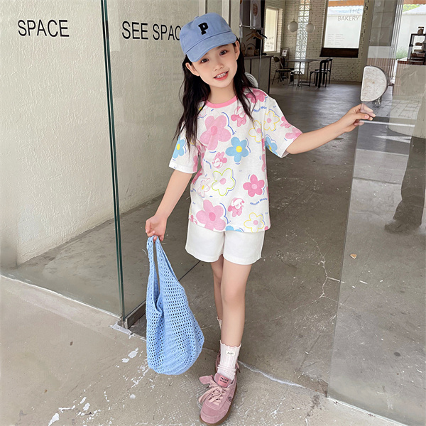12075809.迪士尼女童短袖T恤(花朵米妮)