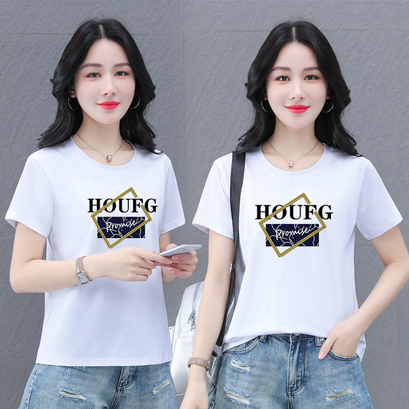 10726294.7-CHAOY夏季新款短袖T恤女士棉圆领时髦减龄百搭上衣【7-CHAOY一口价39.9】