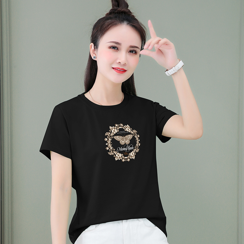 10726321.淘贝鼠夏季新款女冰感时髦减龄百搭短袖T恤【多色可选】【淘贝鼠一口价39.9】