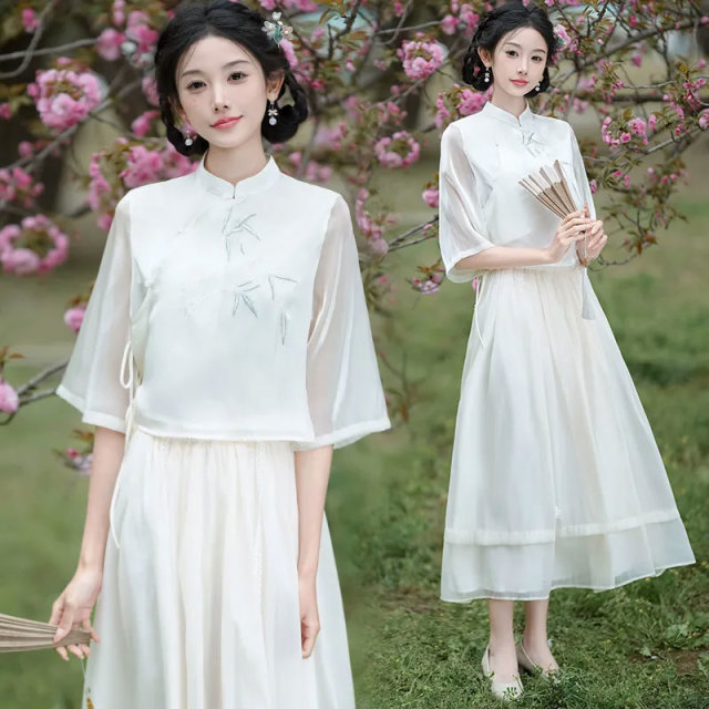 13459629.初云紫衣春夏装 女新中式盘扣立领刺绣改良汉服国风上衣半身裙套装2323