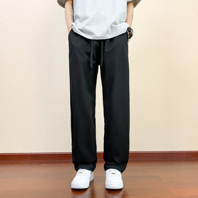 10767225.季婕男式春夏季新款显高直筒垂感百搭时尚休闲裤【季婕男装XJ】