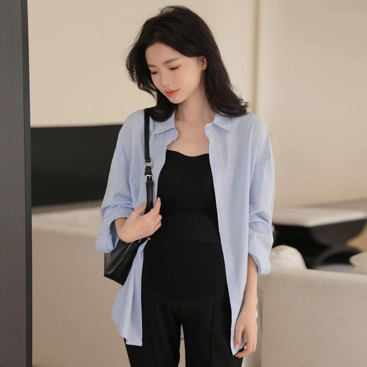 12999358.孕妇上衣春夏款衬衫气质减龄哺乳衣外出高级感孕妈妈新款孕妇装