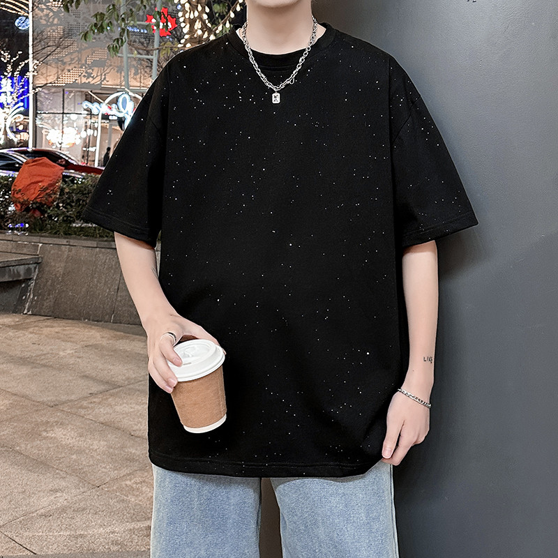 10809217.7-CY男款短袖夏季新款满天星潮流宽松港风百搭短袖T恤【7-CY男装XJ】