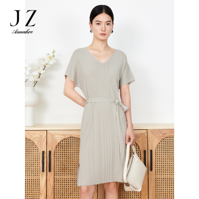 10819219.JZ玖姿针织连衣裙女装夏季新款收腰连衣裙