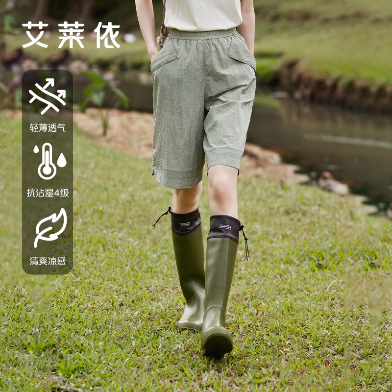 10818809.艾莱依户外山系短裤春夏工装裤时尚舒适女裤轻防水休闲裤