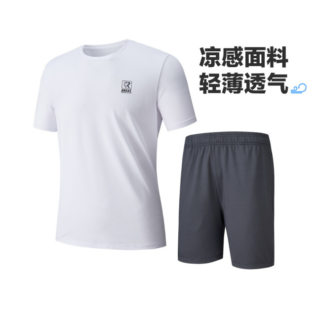 10853121.【爆款】361°夏季百搭男女款轻薄透气套装夏天居家生活情侣运动套装