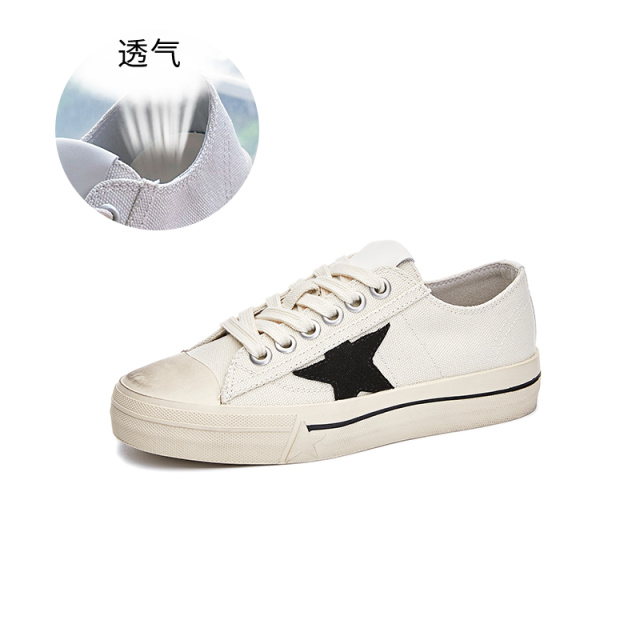 10847814.墨斯本真皮小白鞋女夏季新款平底帆布脏脏鞋百搭休闲板鞋女百搭女鞋11109
