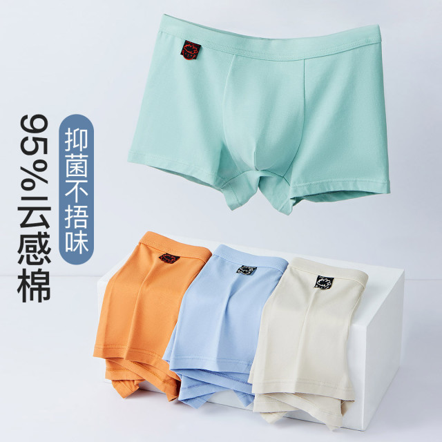 10853793.芬腾可安【7A棉裆】4条装棉质透气男士内裤平角防夹臀青少年学生