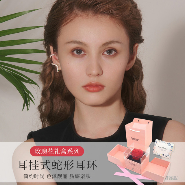 10889722.耳钉潮ins耳饰个性小众耳挂式蛇形女士高级感气质百搭耳环