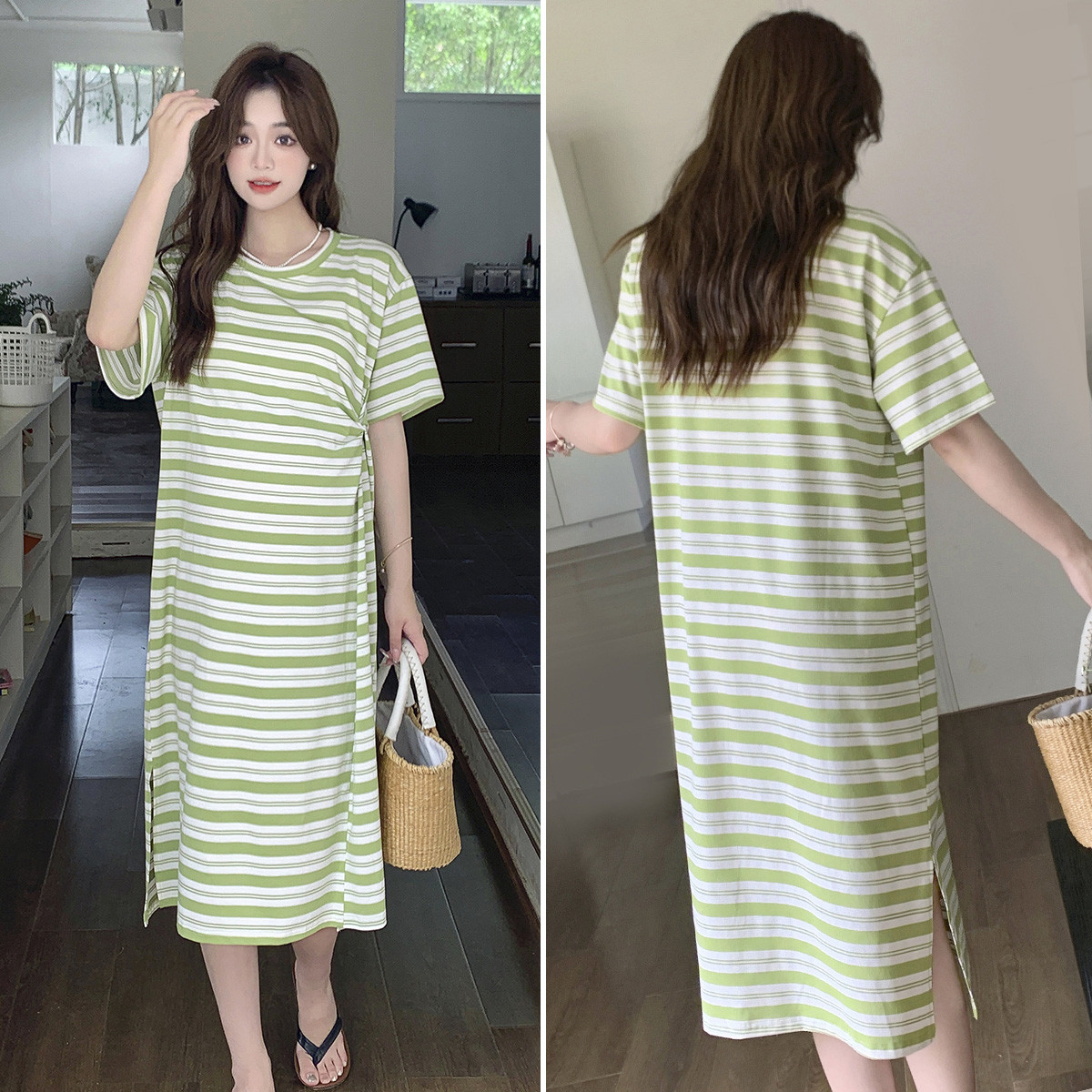 10905614.兔妈孕妇装2024新款夏装大码连衣裙孕妇裙显瘦高级感夏季孕妇装
