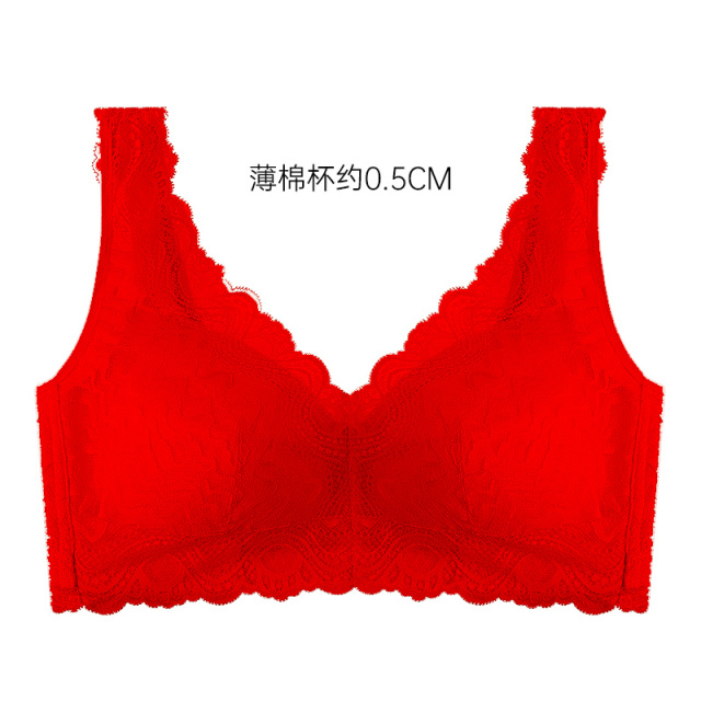 10922997.爱黛【大胸显小】清爽透气全蕾丝美背全罩杯文胸