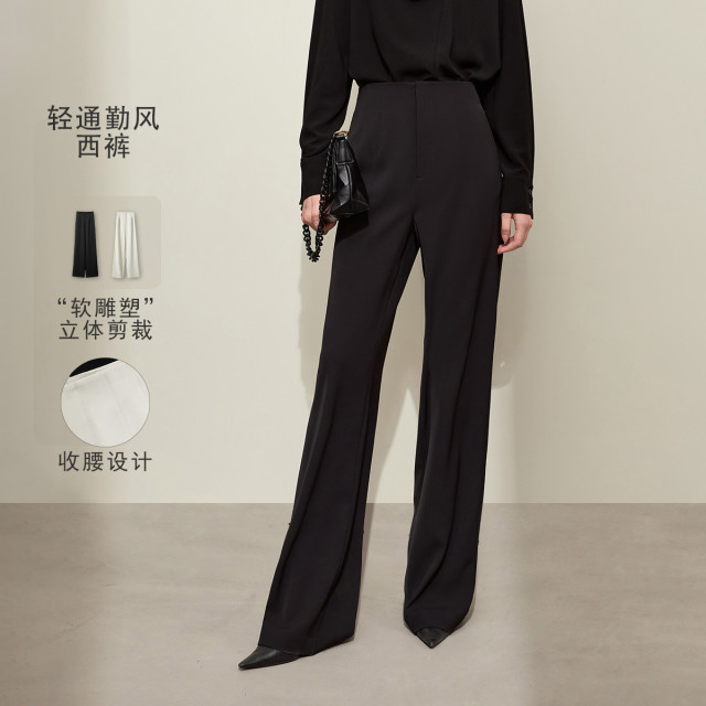 10968622.G【法式优雅】春极简纯色通勤风职业阔腿休闲长裤西裤女