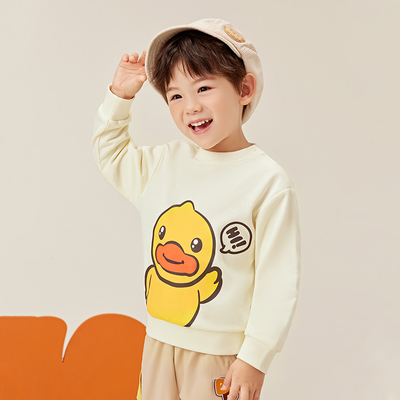 12661750.B.Duck小黄鸭童装男宝春秋活力可爱套头卫衣