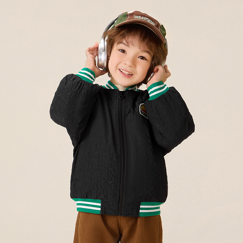 12661770.B.Duck小黄鸭童装男童秋季新款棉服运动夹棉棒球服