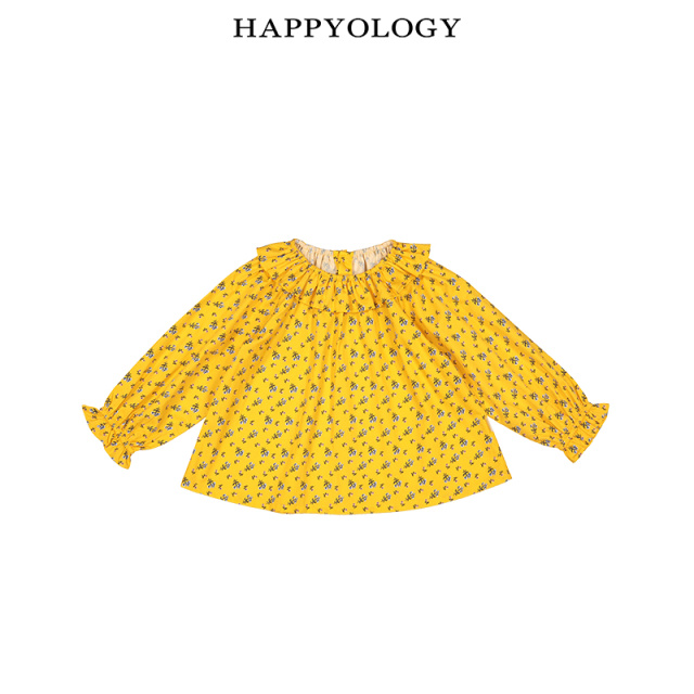 11847621.happyology英国女童衬衣春季新款纯棉长袖碎花娃娃衫上衣儿童衬衫