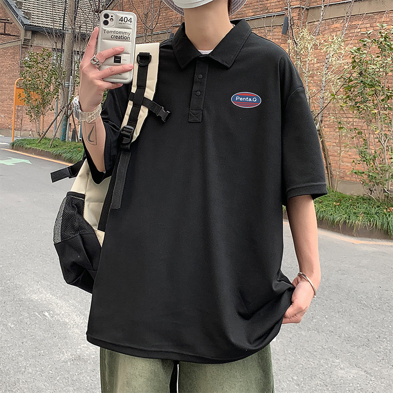 11004309.七玻威夏装短袖Polo衫男式宽松翻领百搭印花上衣【七玻威男装XJ】