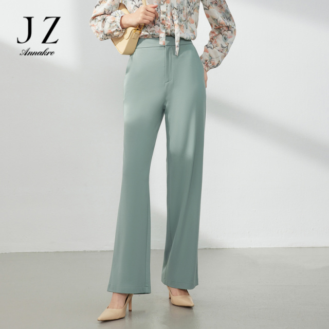 11010035.JZ玖姿直筒休闲裤女装2023春季新款显瘦通勤阔腿裤