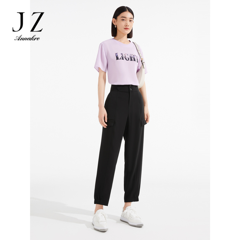 11011504.JZ玖姿商场同款休闲工装裤女装2023夏季新款高腰裤子薄JWCX11035