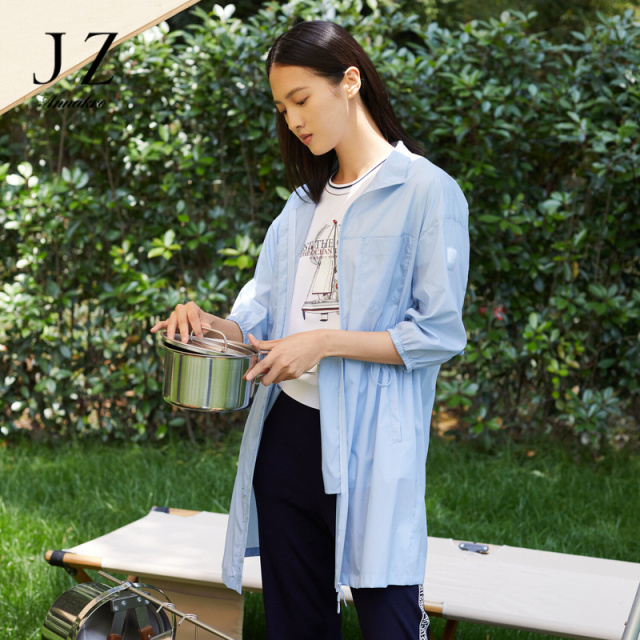 11013536.JZ玖姿商场同款女装2023夏季新款轻松感纸风衣防晒外套JWCX40507