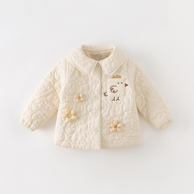 11828225.戴维贝拉儿童棉服秋冬女童加厚卡通夹棉外套宝宝外套