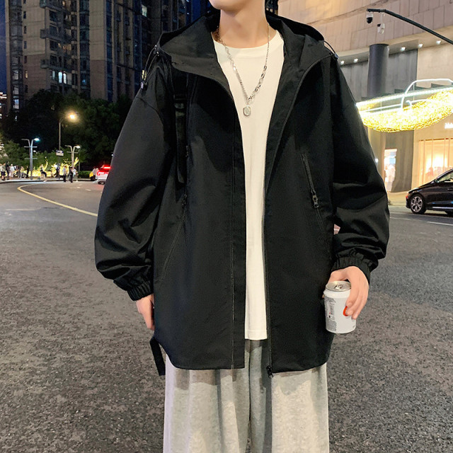 11044684.季婕渐变拉链设计感男款春秋新款宽松潮流防风夹克【季婕男装1】