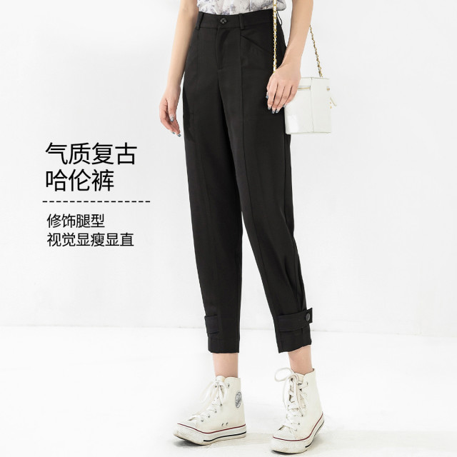 11098923.【清仓特卖】高腰气质复古英伦哈伦裤宽松百搭休闲裤悠悠裤