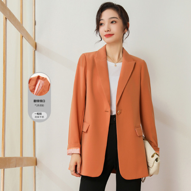 11098638.【清仓售罄不补】【西服】纯色商务通勤西装一手长外套女