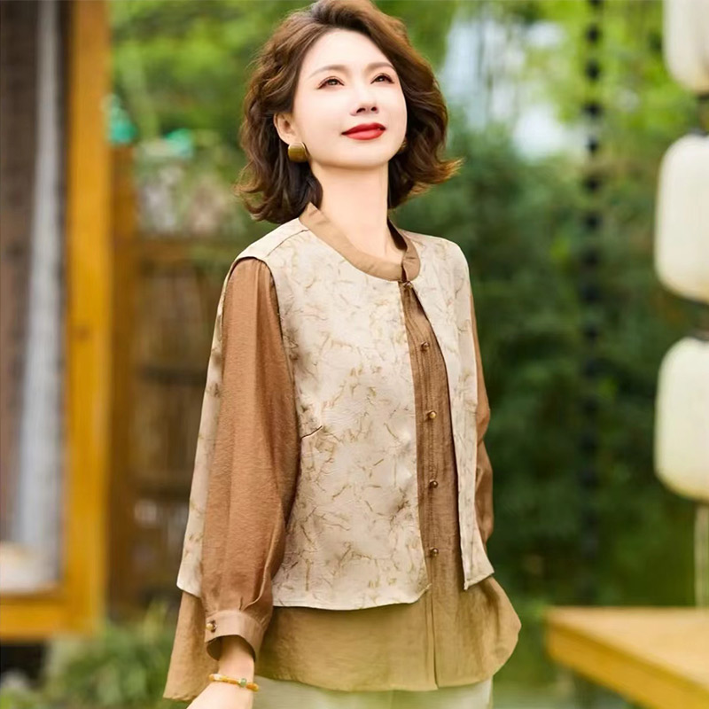 12633828.妈妈装秋季新中式假两件洋气上衣BMMK7115