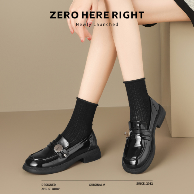 12733750.【ZHR则则】乐福鞋圆头套脚厚底女鞋[PU]