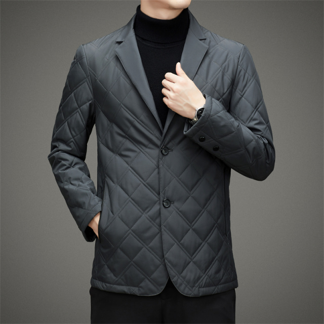 11158286.玛波尼冬季男士西服领桑蚕丝加厚商务休闲中青年棉服保暖上衣