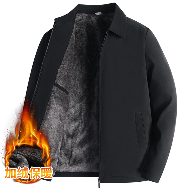 11158246.玛波尼男士爸爸冬季加绒加厚保暖夹克翻领中老年棉衣冬装夹克外套