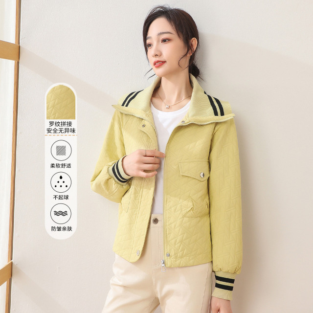 11192133.【专柜新品】【罗纹拼接】休闲时尚长袖开衫小个子宽松外套女